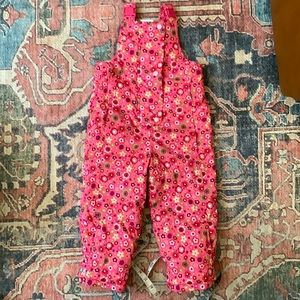 Hanna Andersson Girl's Winter Snow Bib Pink Floral Size 100 (US 4) Never Worn